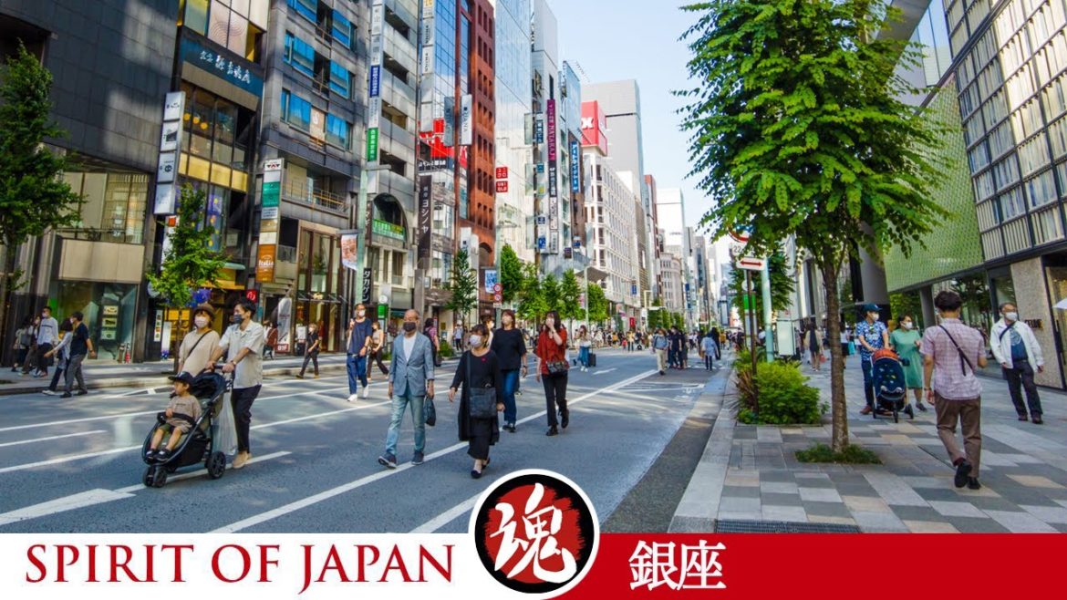 4K Walk in Ginza Tokyo | Famous Tokyo Shopping District | 銀座