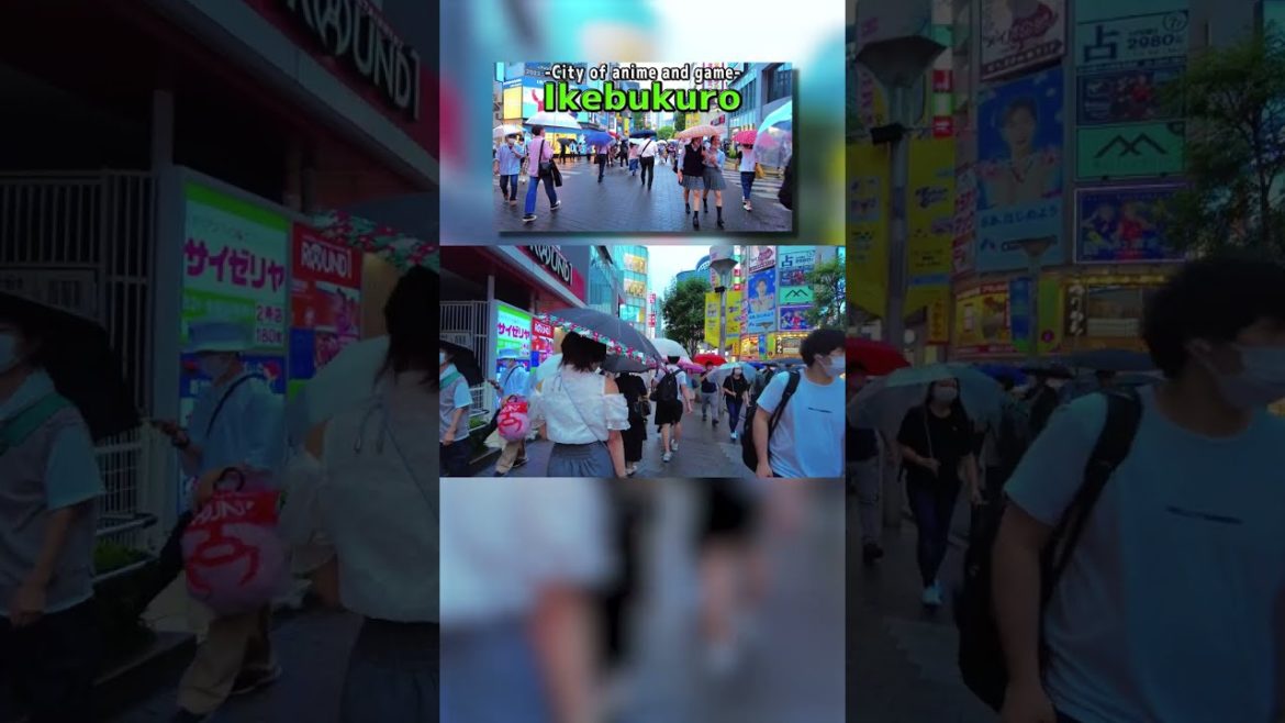 Tokyo, Rainy relaxing walk virtually experience enjoy walking Ikebukuro, Japan Walk