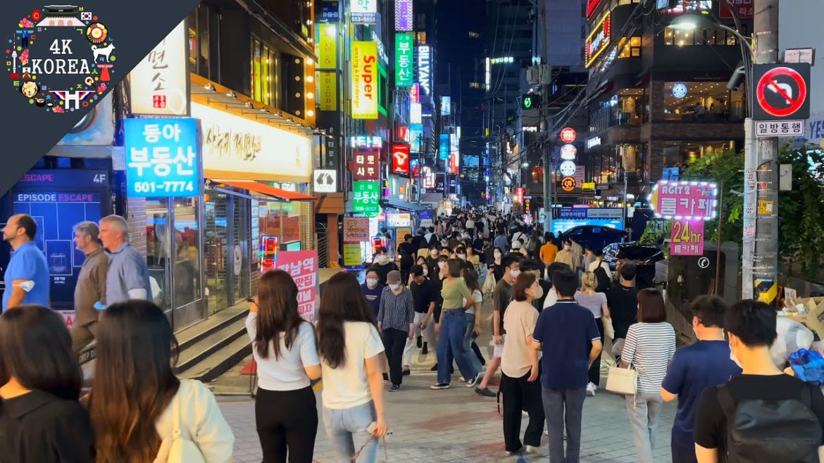 4K KOREA | Seoul Night Walk | Gangnam Downtown (Backstreet) | Jul.2022