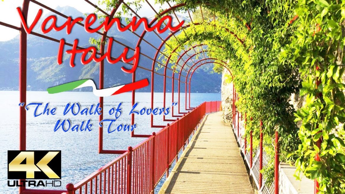 Varenna - Italy | A Walk Tour by The Town's Waterfront "The Walk of Lovers" | 4K Ultra HD | 60FPS