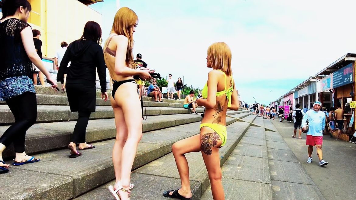 Japan Beach Walk - Shonan (▶ 55 min)  | 4K 湘南 由比ヶ浜 片瀬西浜 片瀬東浜 August, 2022 | Japan City Walking Tour