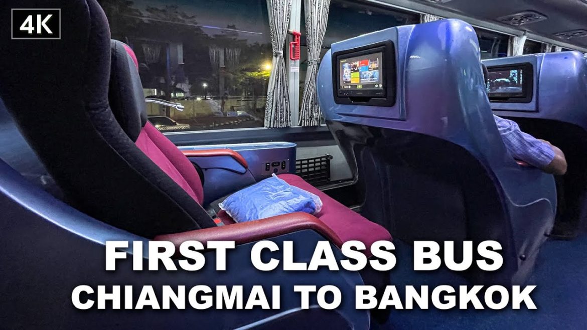 【4K】First class overnight Bus Chiang Mai to Bangkok , Thailand, March, 2021