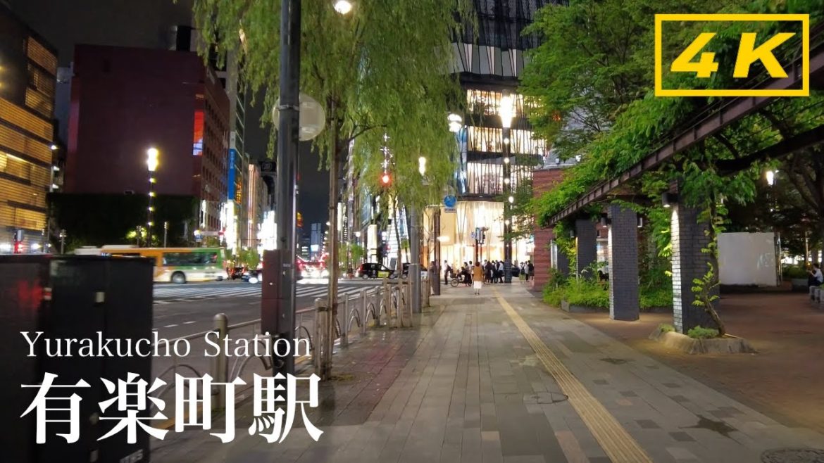 【4K】Yurakucho station, Tokyo - Night Walk Tour