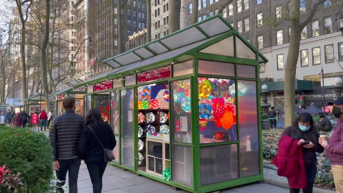 ⁴ᴷ⁶⁰ Holidays in New York City | Walking Winter Village at Bryant Park ⁴ᴷ⁶⁰ Holidays in New York City | Walking Winter Village at Bryant Park