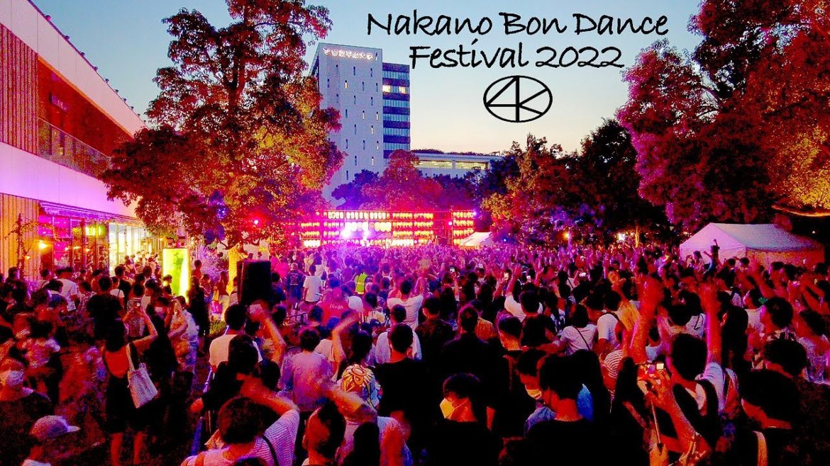 4K 中野盆踊り大会チラ見して中野商店街 2022 東京夏の夜散歩