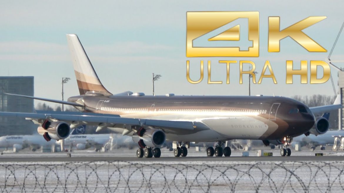 (4K) Bourkhan Aviation Airbus A340-313 M-IABU arrival at Munich Airport MUC EDDM (4K) Bourkhan Aviation Airbus A340-313 M-IABU arrival at Munich Airport MUC EDDM