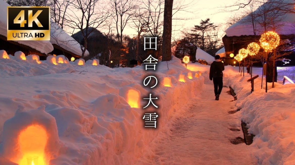 【4K】Japanese Countryside Heavy Snow Walk, 8 Beautiful Places