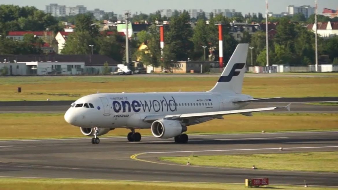 Finnair Airbus A319-112 Oneworld Livery departure from Berlin Tegel TXL OH-LVD