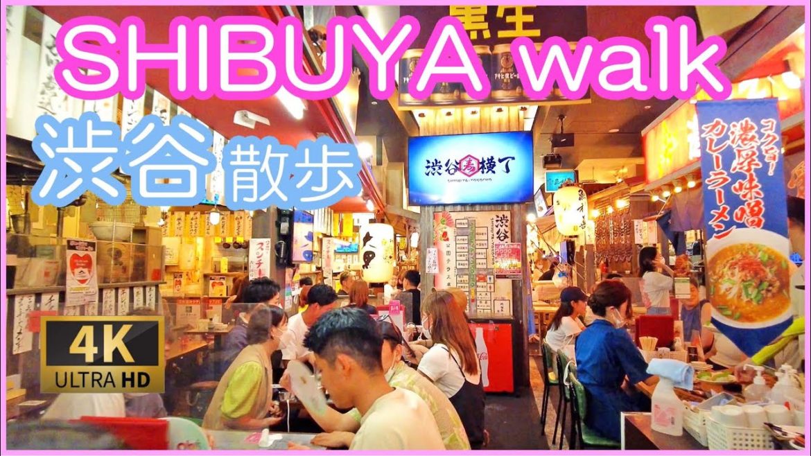 tokyo walking tour 2022 : Shibuya Scramble , Shibuya-yokocho 4K