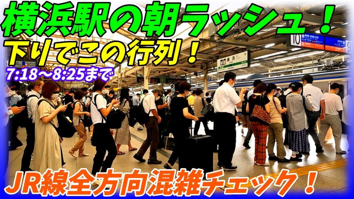 【通勤地獄とはこの事！】横浜駅の朝ラッシュ！全方向調査！【神奈川県横浜市】東海道線、横須賀線、京浜東北線