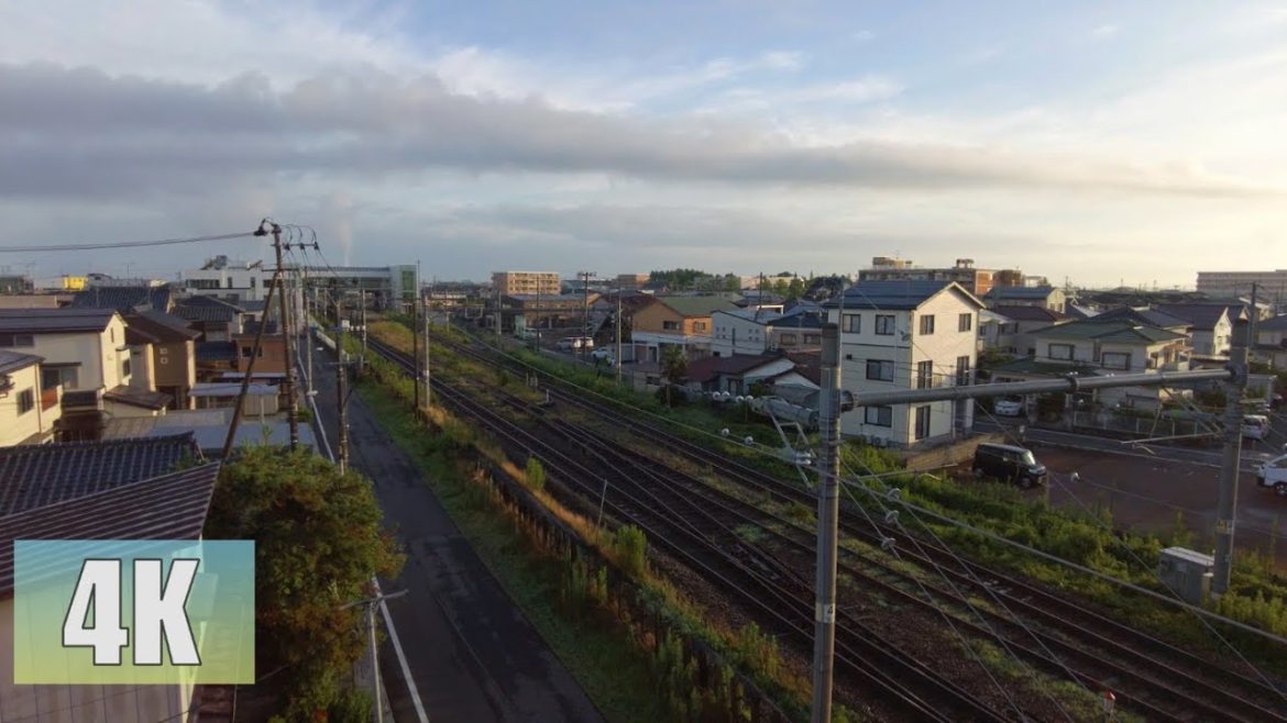 4K Niigata City. Kameda station in the early morning. Strolling along an uninhabited street.22/07/24