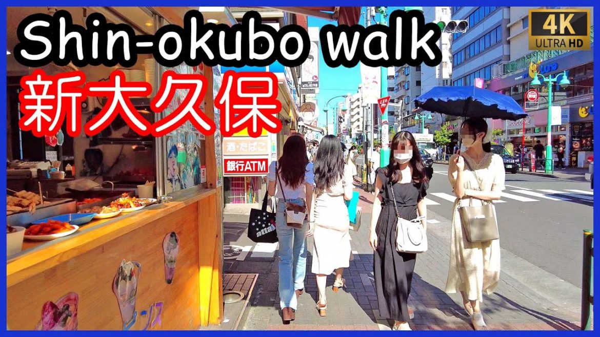 tokyo walking tour 2022 : 新大久保 散歩 4K イケメン通り , Shin-okubo Korean town Ikemen street 신오쿠보 산책