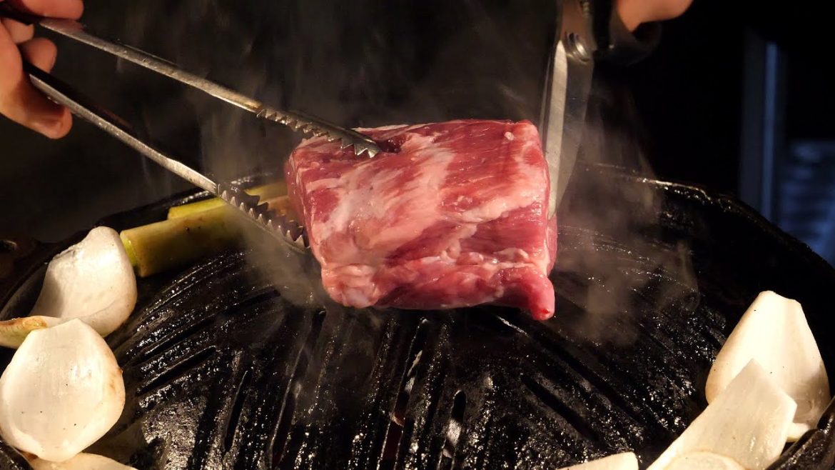 줄서서 먹는 용산맛집 삿포로 징기스칸 양고기 (sapporo style genghis khan Lamb steak BBQ 30,000KRW) korean street food