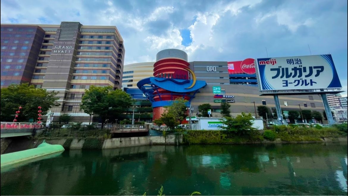 Japan Walking Tour. From Fukuoka City②. Fukuoka Prefecture. 福岡市の歓楽街中洲から福岡城まで散歩。