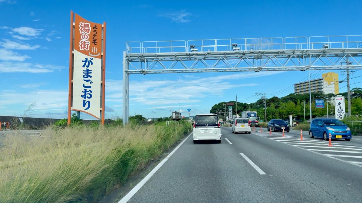 Bright Morning Drive Along National Route 23 at Toyohashi City towards Gamagōri City Aichi Japan Bright Morning Drive Along National Route 23 at Toyohashi City towards Gamagōri City Aichi Japan