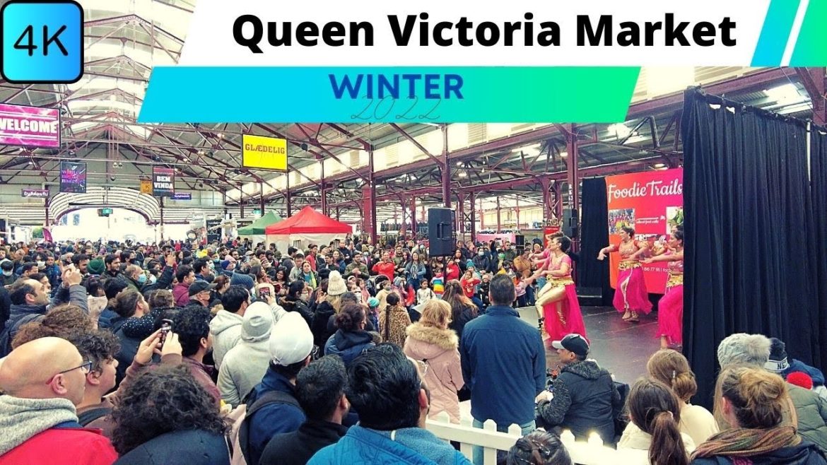 【4K】 Queen Victoria Market on a winter saturday morning 2022 | Walking tour #walkingtour #melbourne