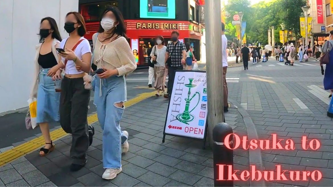 Otsuka to Ikebukuro Tokyo in Japan walking tour. 【4K ASMR 】7.2022 Otsuka to Ikebukuro Tokyo in Japan walking tour. 【4K ASMR 】7.2022
