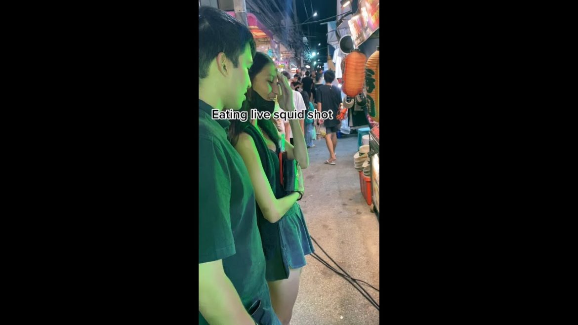 Eating live squid shot 🦑😲