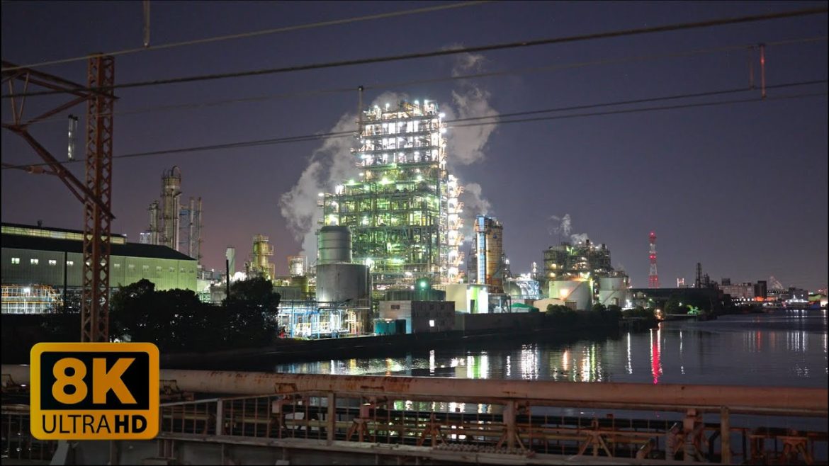 4K 8K Factories at night in Kawasaki, Kanagawa 2022
