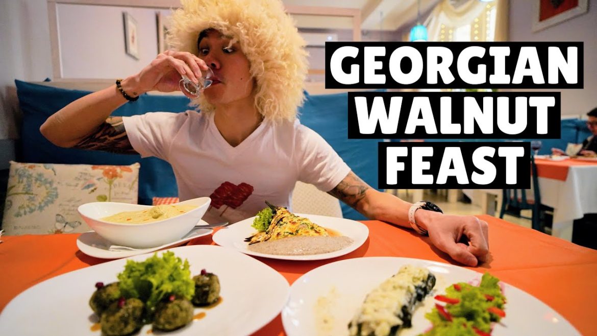 Traditional Georgian Food | Satisvi, Pkhali, Dolma, Stuffed Eggplant | Georgian Food Tour