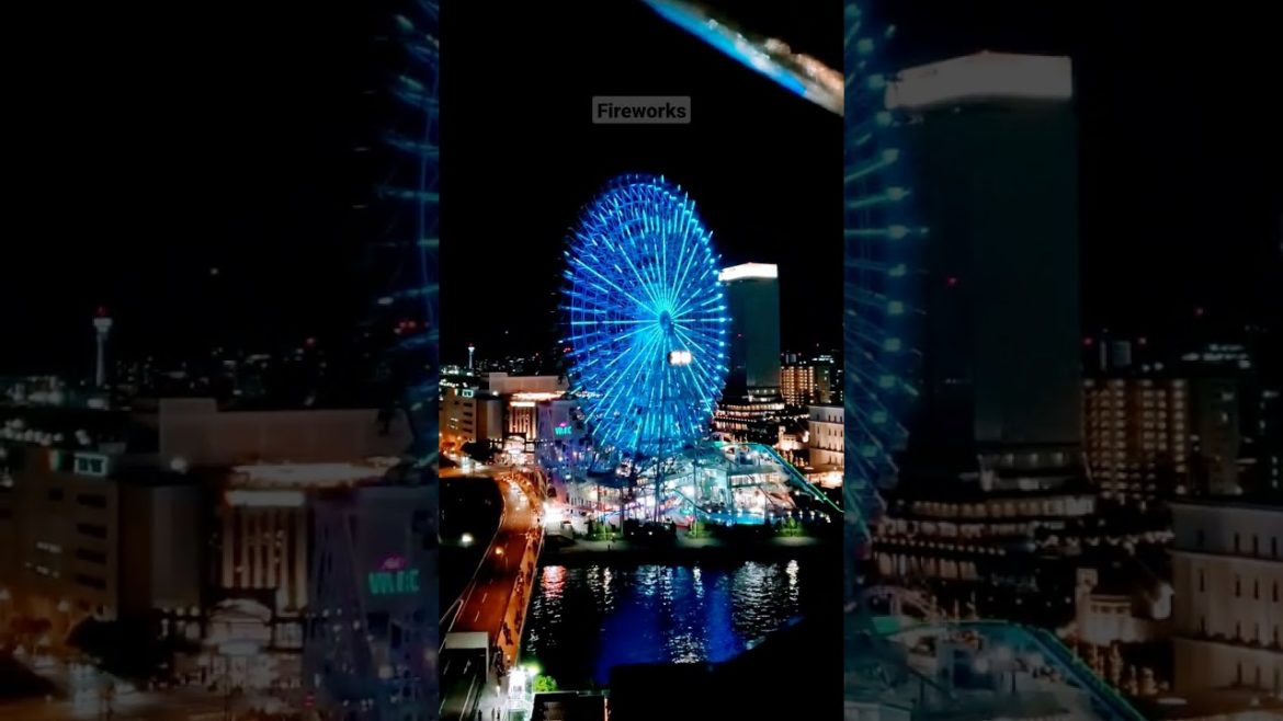 Fireworks on Yokohama Ferris-wheel