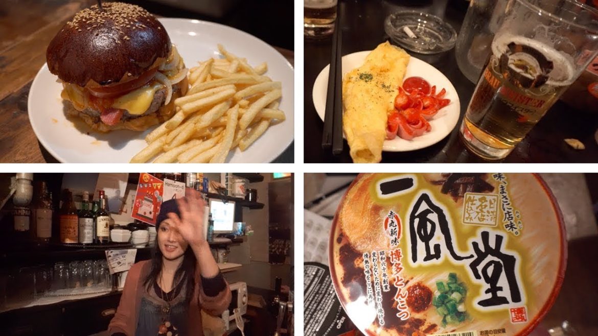 Japan, Day 3.2, Tokyo - Tokyo Burger Harajuku, Golden Gai, Ippudo Ramen from 7-Eleven Haul [4K]
