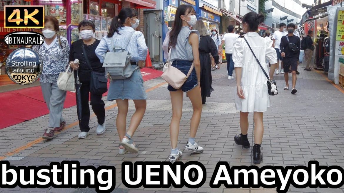 Walking along the bustling UENO Ameyoko - 4K Tokyo Japan