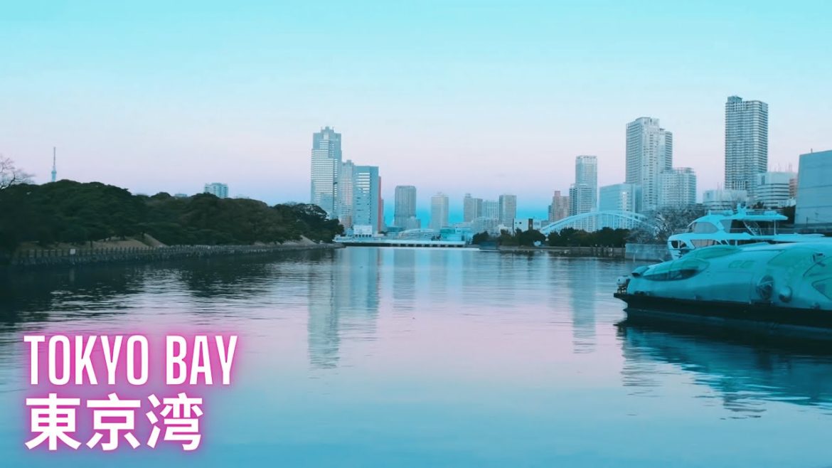 😍 Evening Walk in Tokyo Bay, Shiodome - Japan Walking Tour