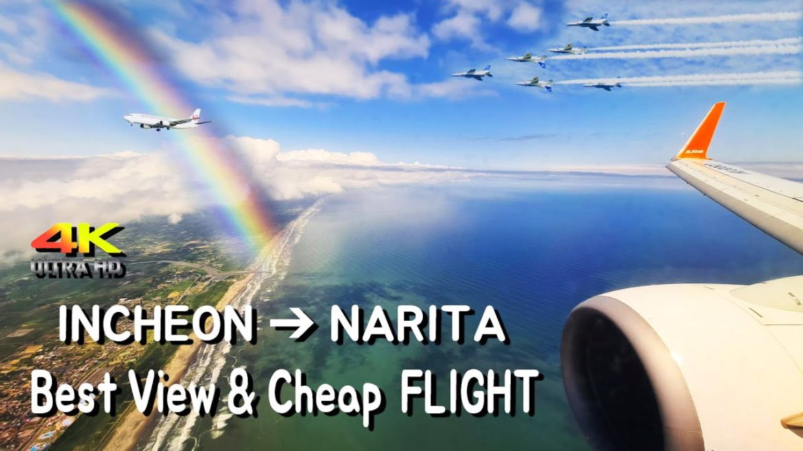 【ソウル から 東京 まで 最高 空 絶景】2022【4K】BEST VIEW & CHEAP FLIGHT B737-800【JEJU AIR】INCHEON➞NARITA