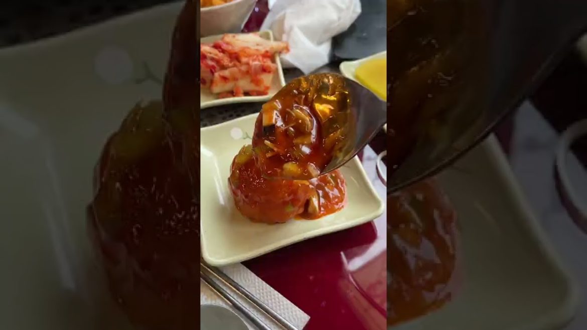 Fried Eggplants filled with shrimp | Korean street food #shorts