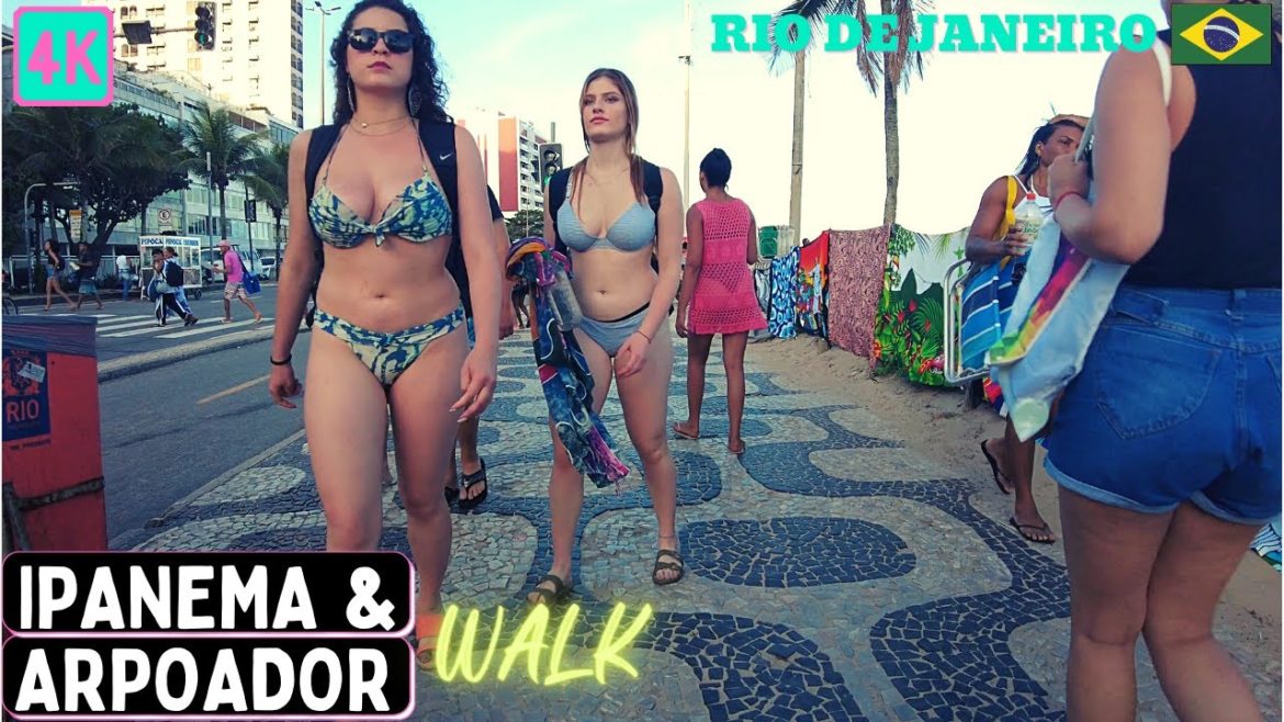 [4k] Walk in IPANEMA & ARPOADOR Sunset 🇧🇷 Rio de Janeiro Brazil | 2022
