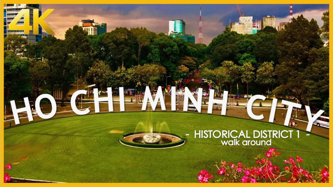 【4K】Vietnam Walking Tour - Independence Palace, War Remnants Museum, Norte Dame - Tet Spring 2021