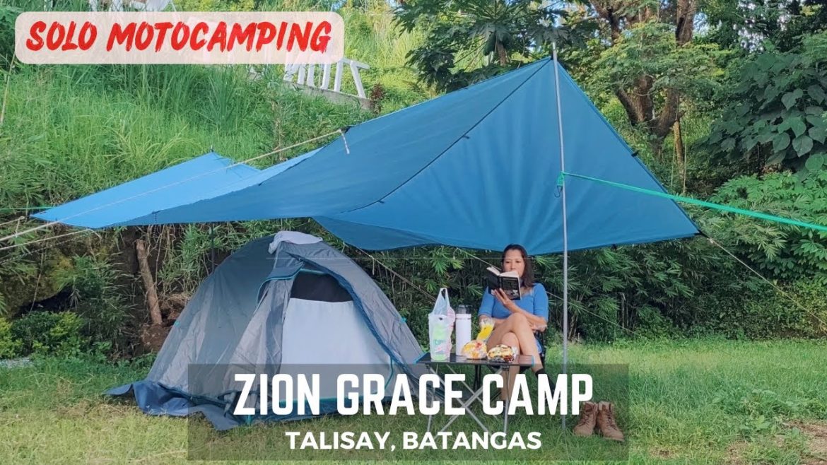Solo Motorcycle Camping overlooking Taal Volcano l Zion Grace Camp | #motocamping #camping