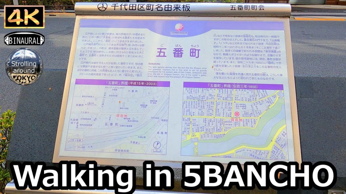 Walking in 5BANCHO, Chiyoda Ward - 4K Tokyo Japan