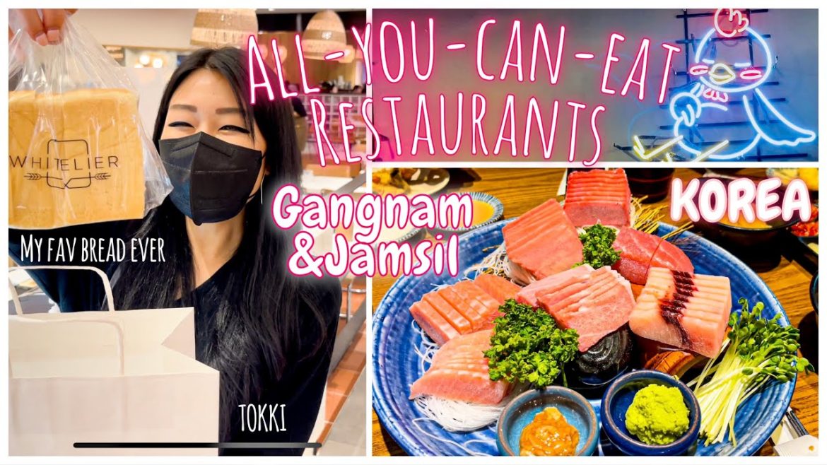 AYCE TUNA SASHIMI in Gangnam! 🤩 Sports Arcade! Later AYCE KBBQ + my fav bread ever.