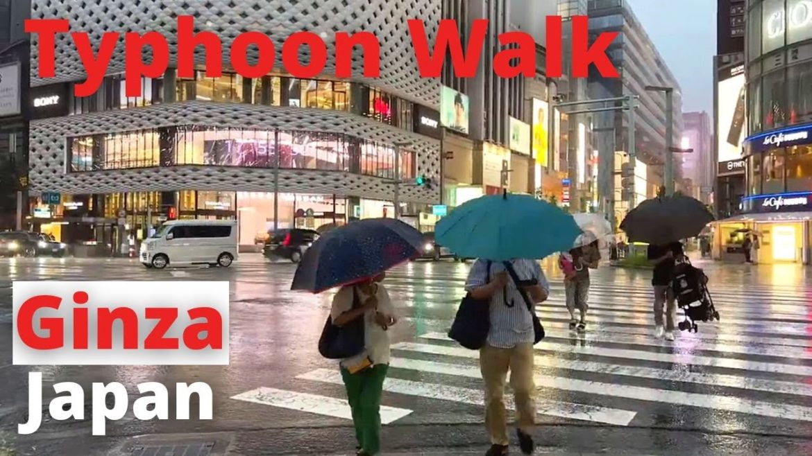 What's it like walking in Rainy Typhoon Weekend? Tokyo Japan