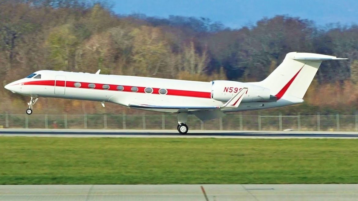 [FullHD] Honeywell Gulfstream G550 landing at Geneva/GVA/LSGG