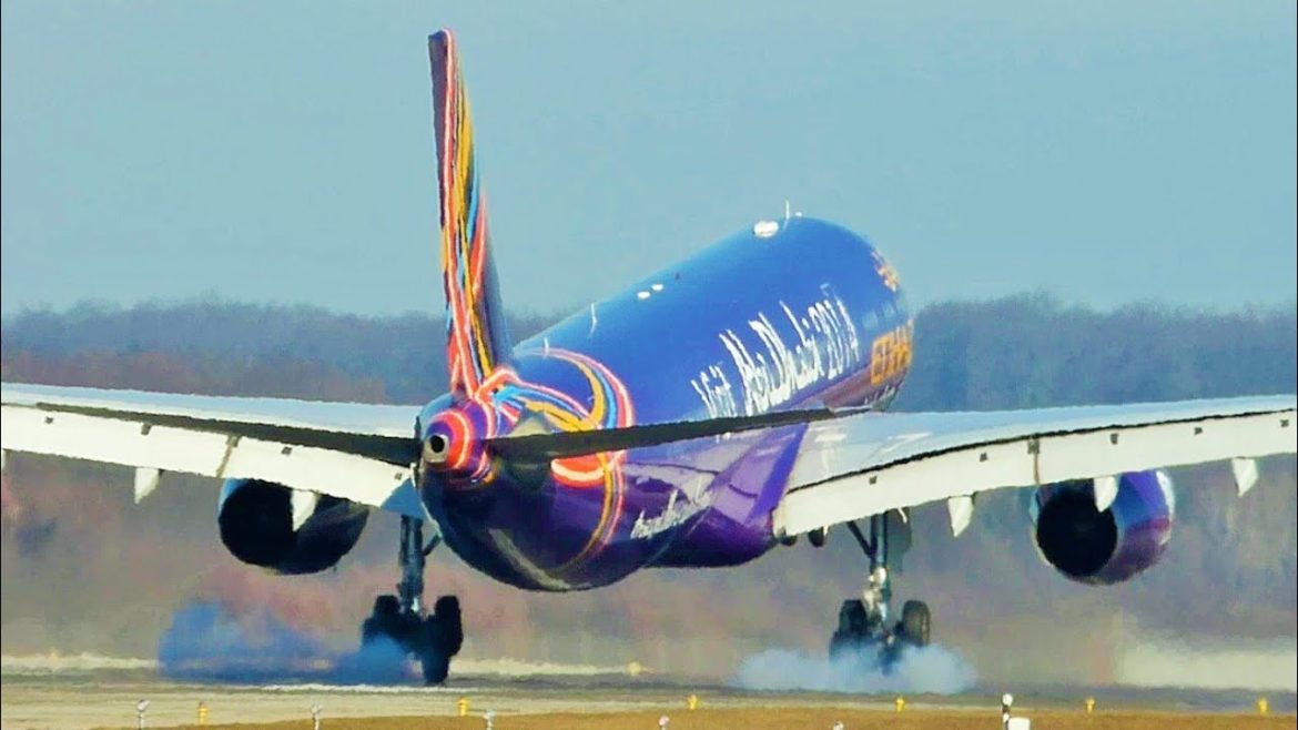 [FullHD] Etihad "Visit Abu Dhabi" livery A330-300 landing at Geneva/GVA/LSGG