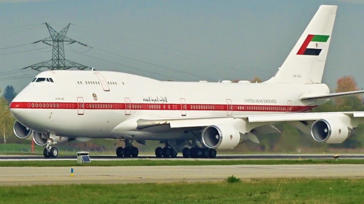 [FullHD] Abu Dhabi Amiri Boeing 747-400 takeoff at Geneva/GVA/LSGG