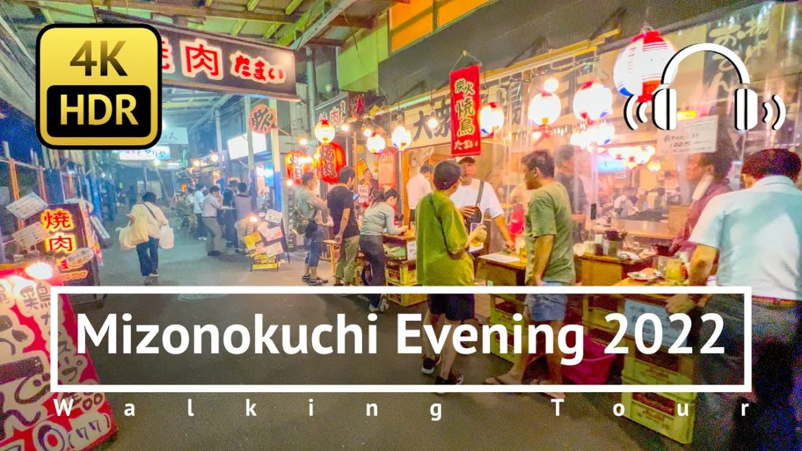 Mizonokuchi Evening Walking Tour - Kanagawa Japan [4K/HDR/Binaural]