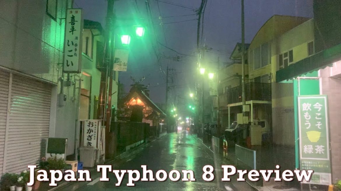 ASMR Japan Night Typhoon 8 Rain Preview 2022.08.13 Ambience Sound Sleep Meditate Relax Tokyo Suburb