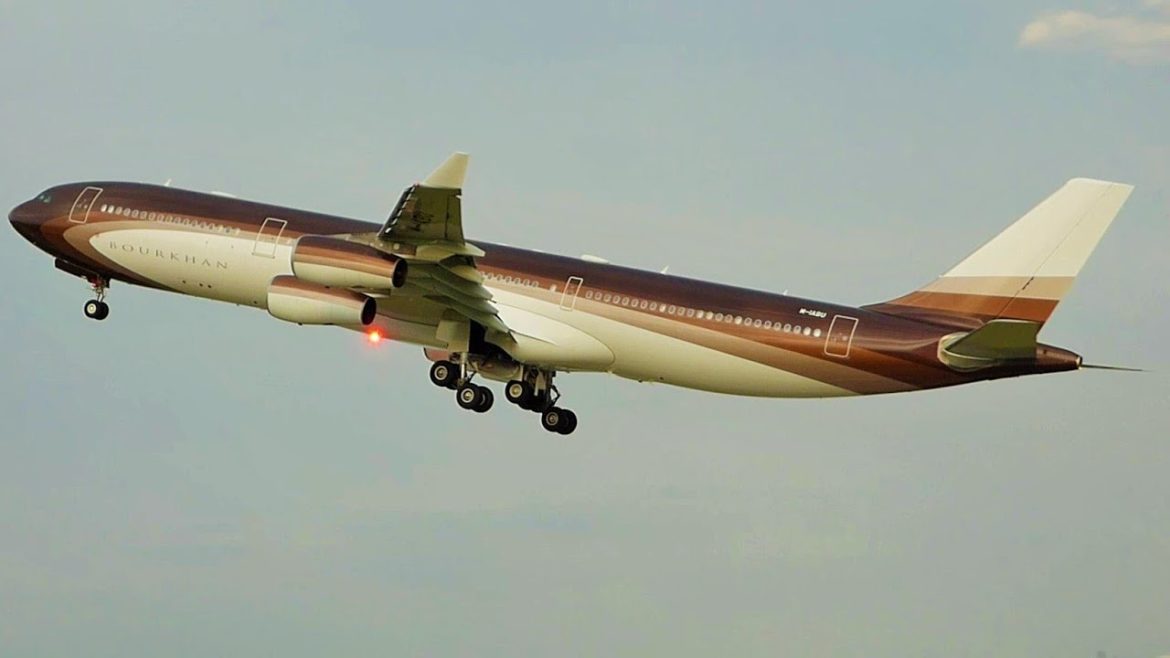 [FullHD] Bourkhan Airbus A340-300X landing & takeoff at Geneva/GVA/LSGG