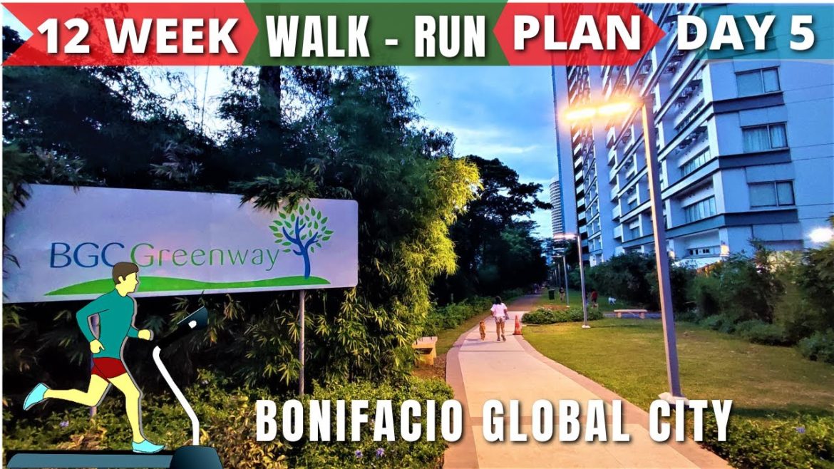 [4k] Treadmill Workout Scenery 🌁  | 29 Minutes Walk-Run🏃 Day 5 Week 2 | Bonifacio Global City