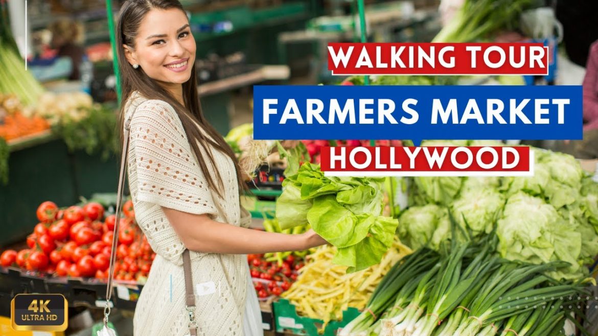 🥕🥑Farmers Market Hollywood 🔆 Tour Yellow Green Farmers Market Florida | Walking Tour 4k 60fps