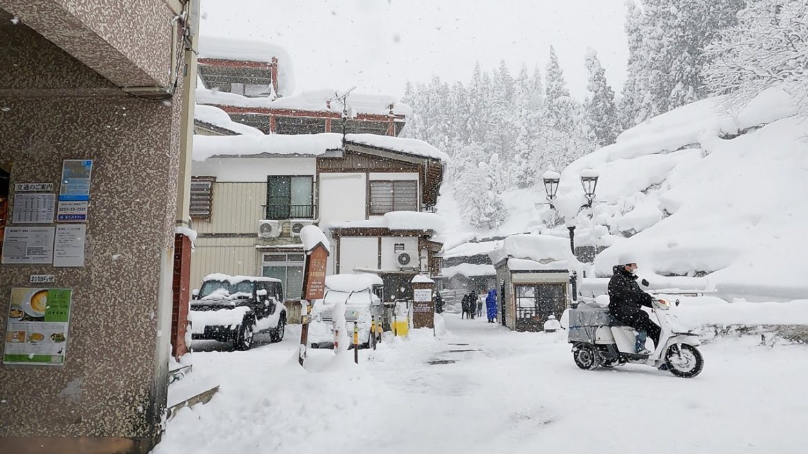Japan Drive - Obanazawa to Ginzan Onsen [4K] Driving in Snow (POV) Yamagata - Travel World 2021