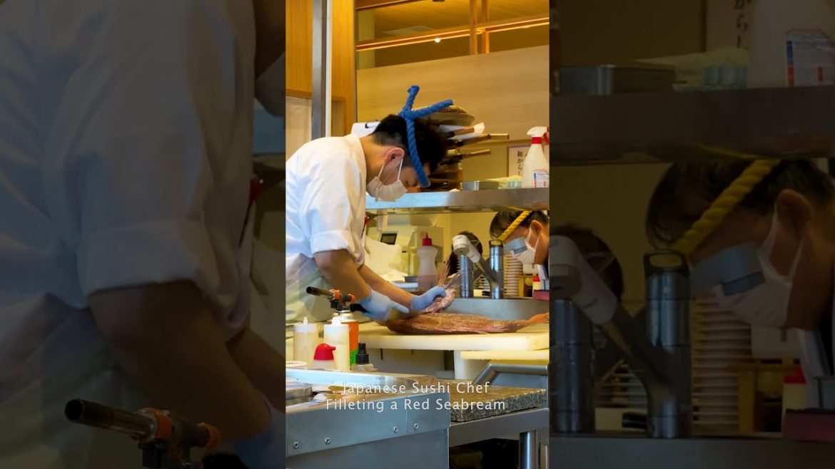 Japanese Sushi Chef Masterfully Fillets a Red Seabream #Shorts