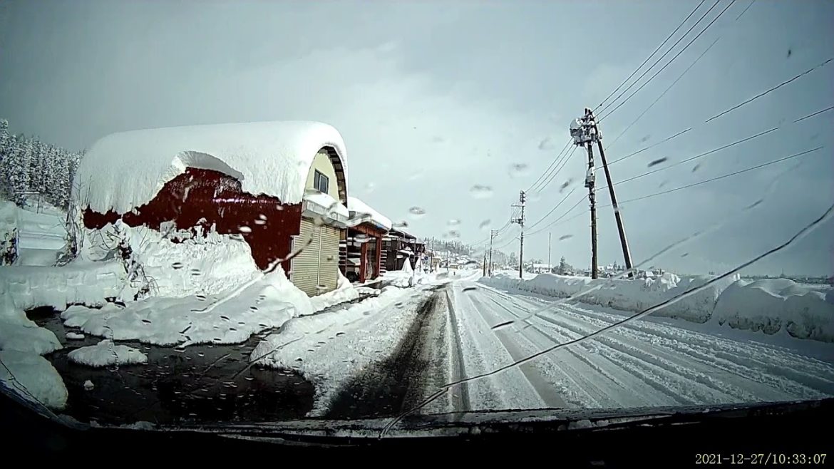 Japan Alps Snow Drive Close Call 2022.01.06 ASMR Ambience Sound Sleep Meditate Relax Niigata Ski