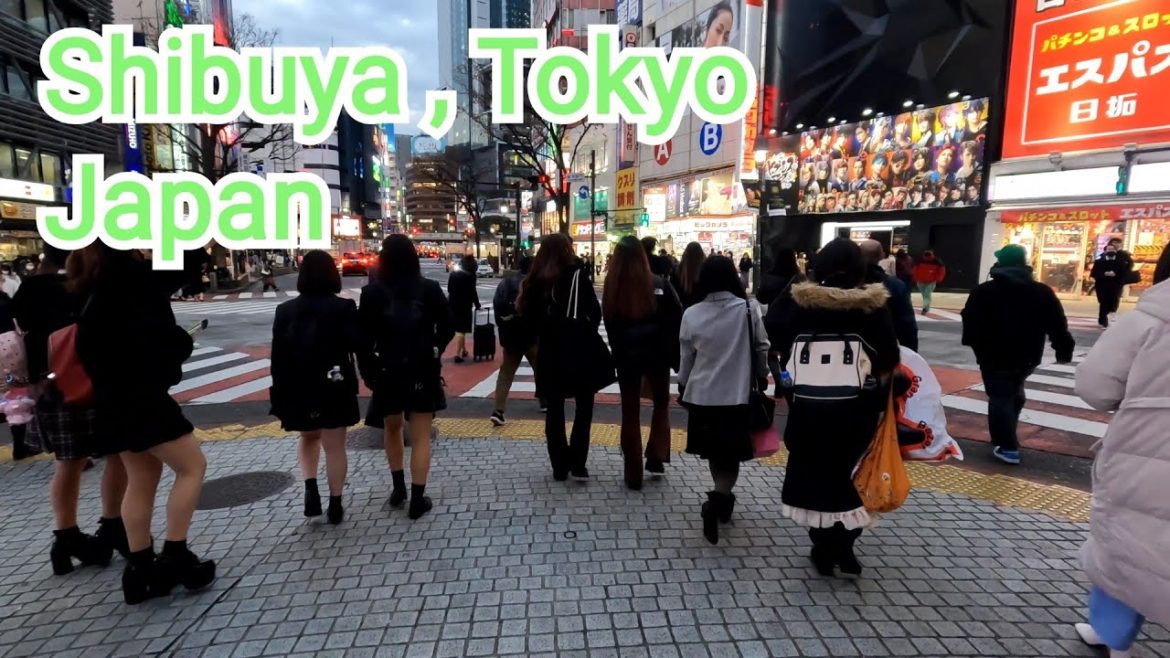 [4K] 💖 💞 Shibuya Winter Walking Tour in the evening. Tokyo , 28 January  2022.