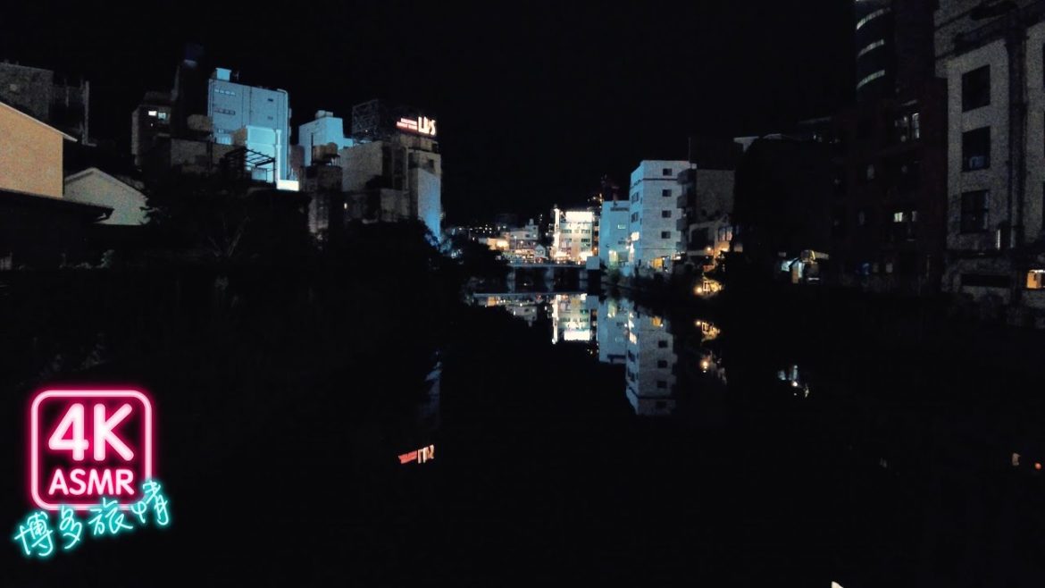 Hakata riverside walk after the rain（雨上がりの川沿い散歩）4K Binaural Sounds【Fukuoka】