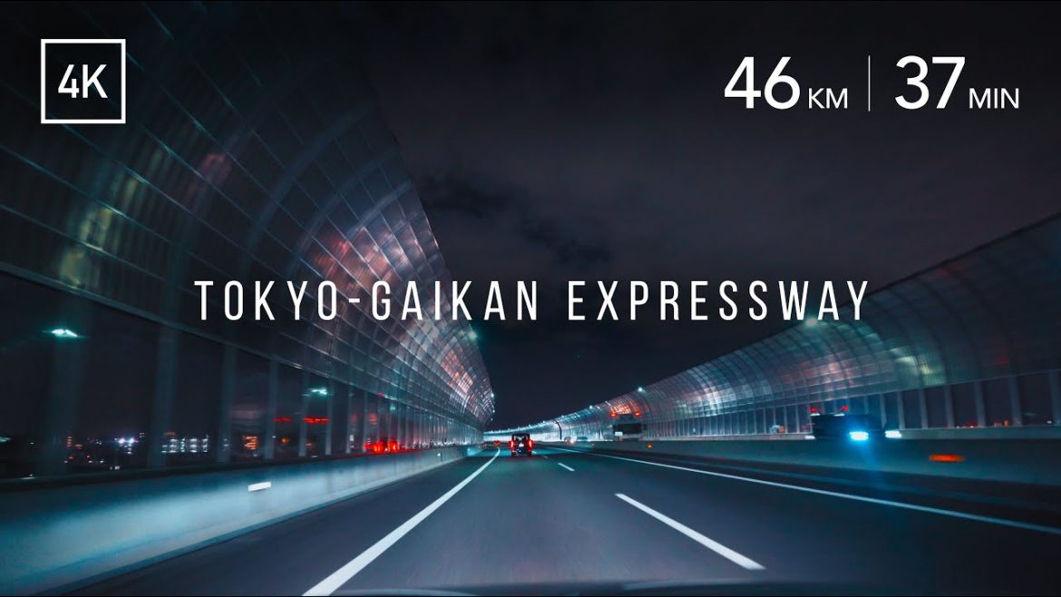 夜の外環道・京葉道をドライブ [4K/BGM無し] Driving Tokyo-gaikan and Keiyo Expressway at night＜美女木〜京葉JCT〜花輪IC＞